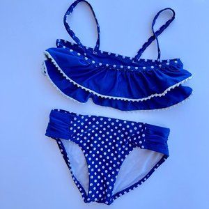 Cat & jack Small (6/6x) royal polka dot swimwear, bikini, swimsuit